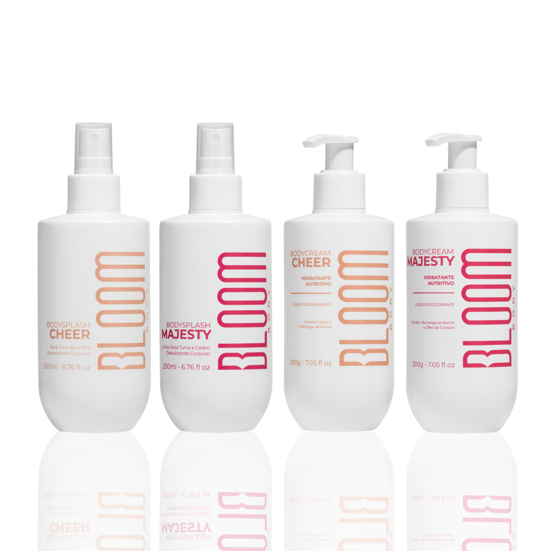Kit 2 Body Cream e 2 Body Splash - Majesty e Cheer