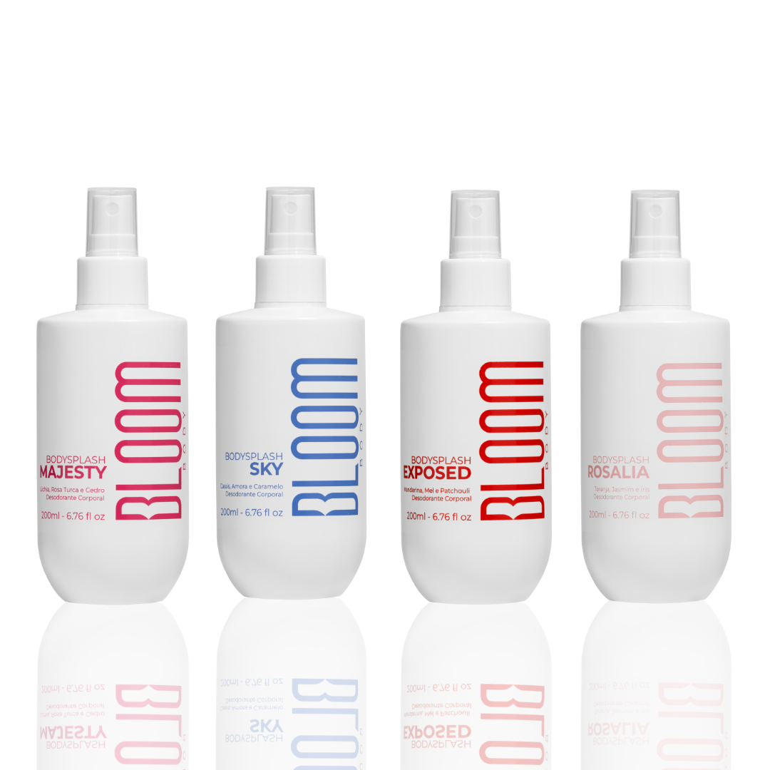 Kit 4 Body Splash Desodorante Colônia 200ml - Majesty, Sky, Exposed e Rosalia