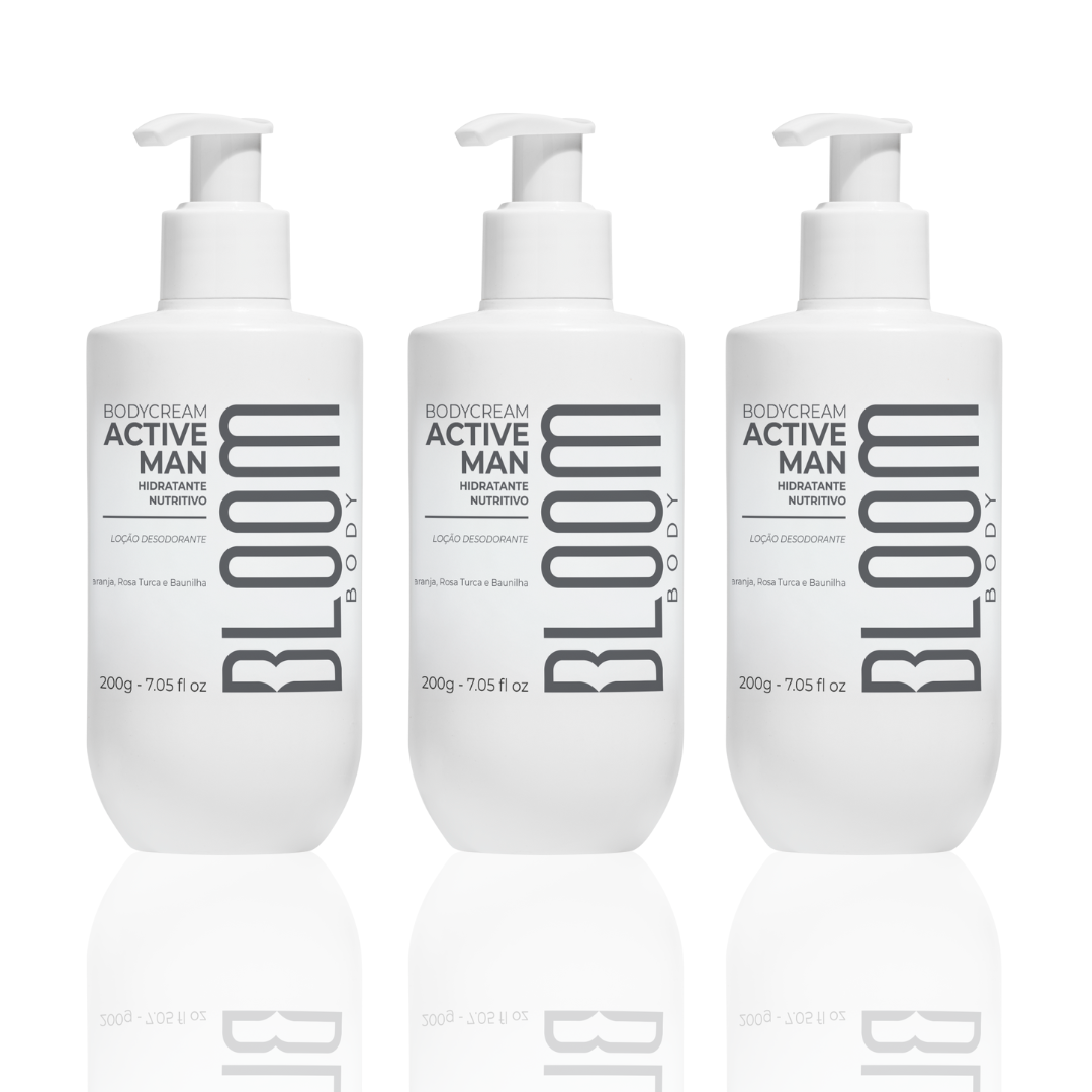 Kit 3 Active Man Body Cream - Desodorante Hidratante Masculino 200g