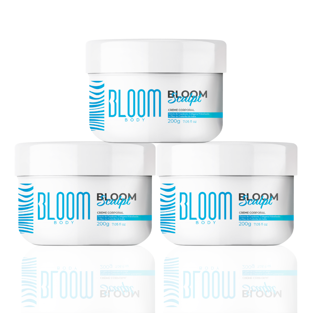 Kit 3 Bloom Sculpt - Creme Corporal para Celulites e Estrias 200g