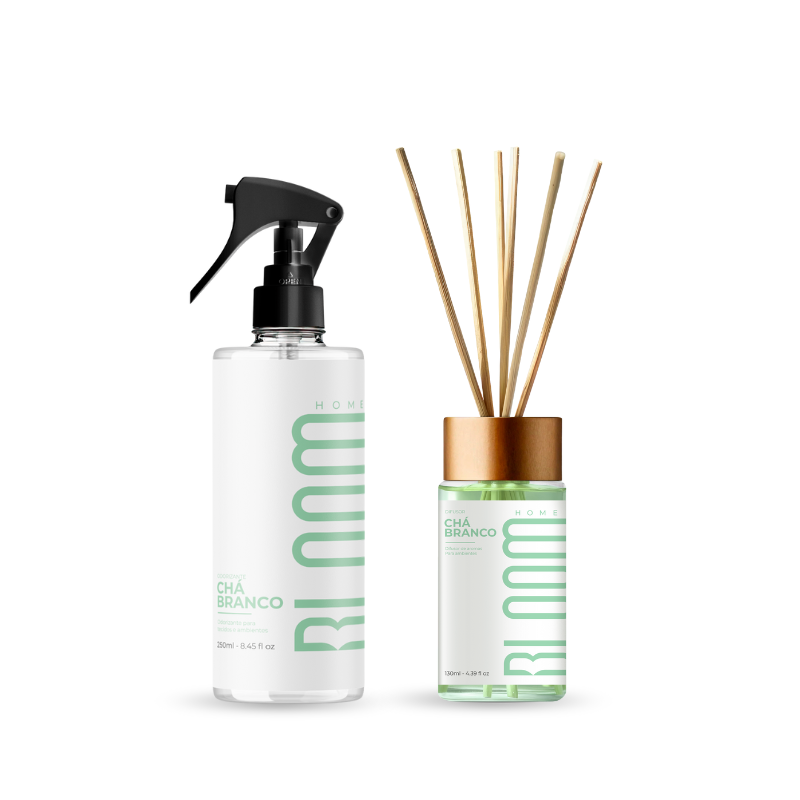 Kit Difusor de Aromas e Odorizante - Chá Branco | BLOOM HOME
