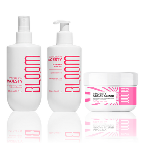 Kit Esfoliante, Body Cream e Body Splash Majesty