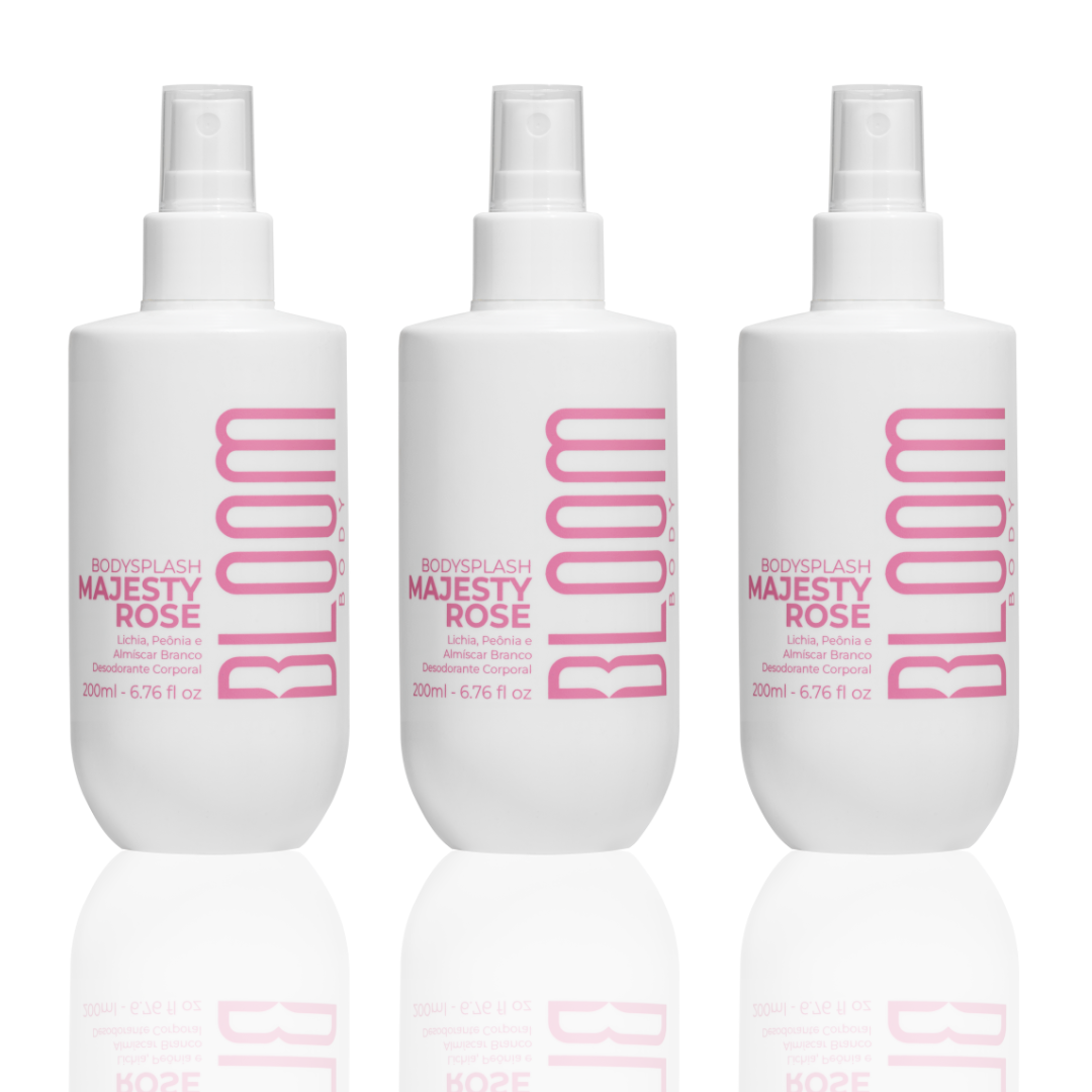 Kit 3 Majesty Rose Body Splash - Desodorante Colônia 200ml