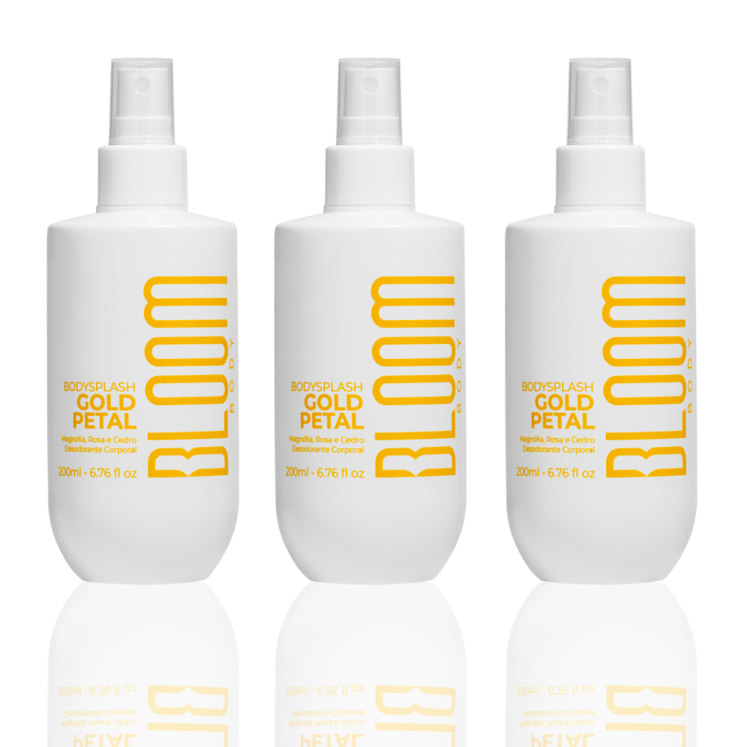 Kit 3 Gold Petal Body Splash - Desodorante Colônia 200ml