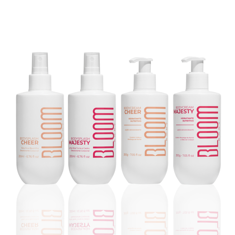 Kit 2 Body Cream e 2 Body Splash - Majesty e Cheer