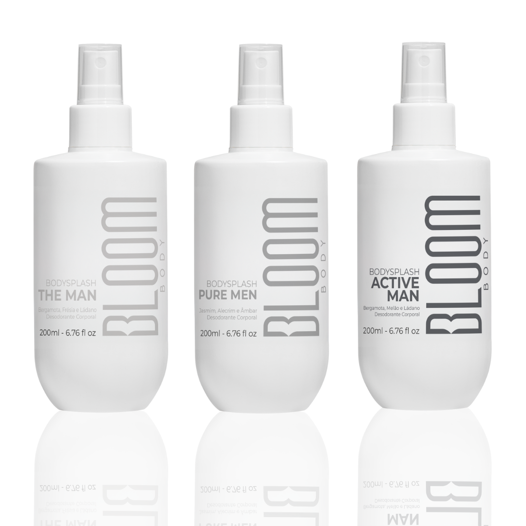 Kit 3 Body Splash Desodorante Colônia 200ml Masculino - Pure Man, The Man, Active Man
