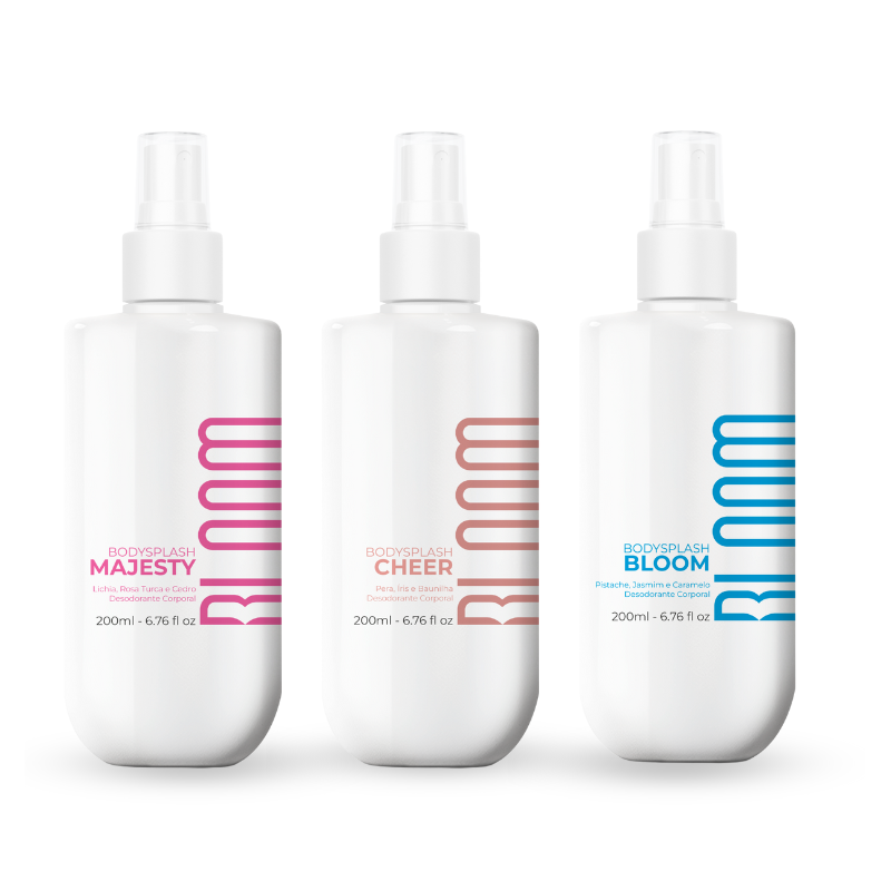 Kit 3 Body Splash Desodorante Colônia 200ml - Cheer, Majesty e Bloom