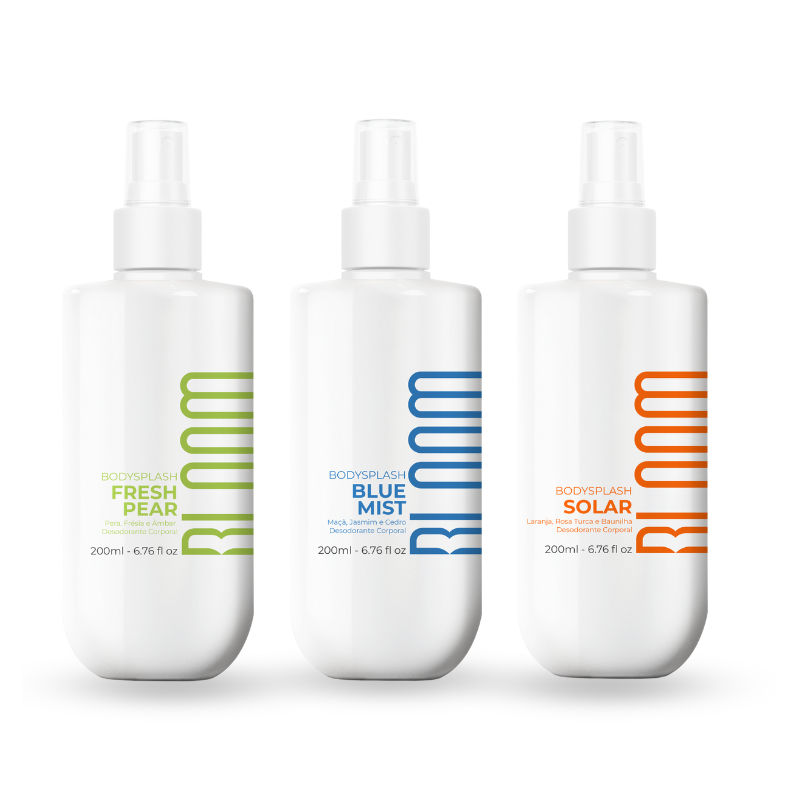 Kit 3 Body Splash Desodorante Colônia 200ml - Solar, Fresh Pear e Blue Mist