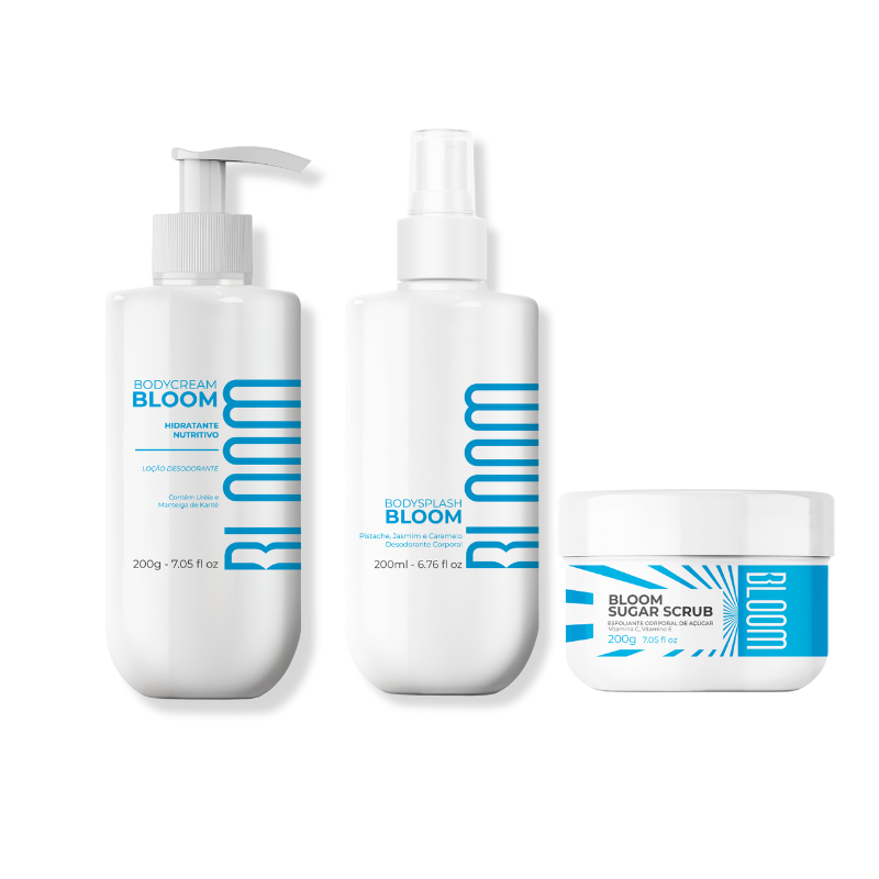Kit Esfoliante, Body Cream e Body Splash Bloom