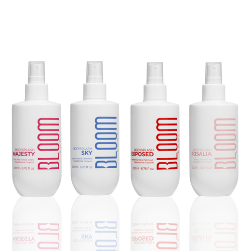 Kit 4 Body Splash Desodorante Colônia 200ml - Majesty, Sky, Exposed e Rosalia