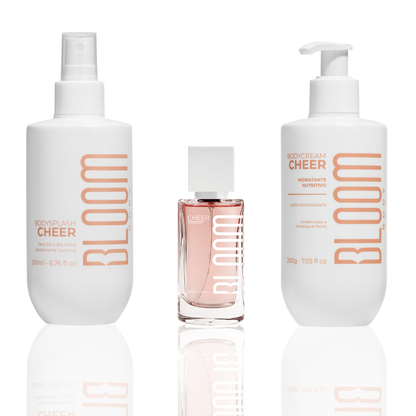 Kit Body Splash, Body Cream e Perfume Capilar Cheer