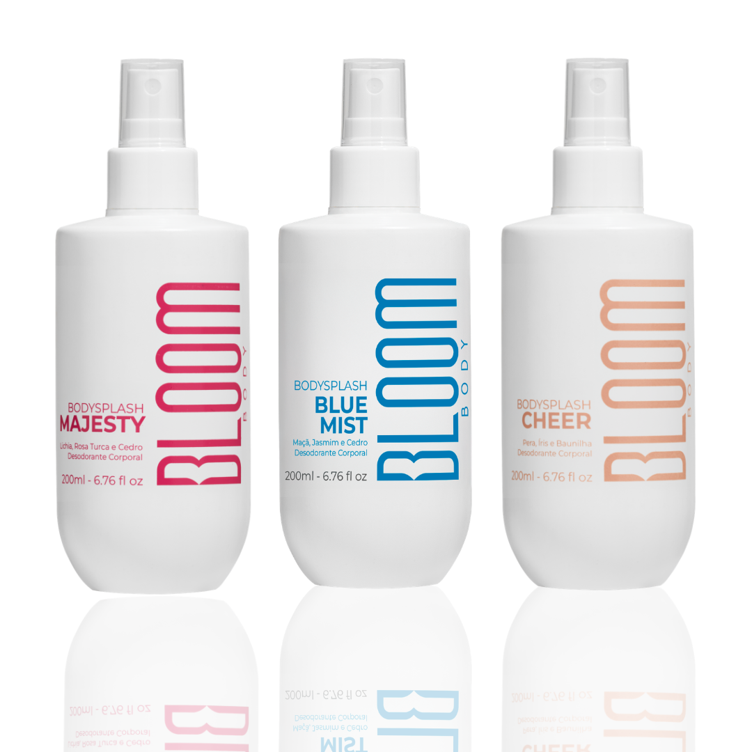 Kit 3 Body Splash Desodorante Colônia 200ml - Majesty, Blue Mist e Cheer