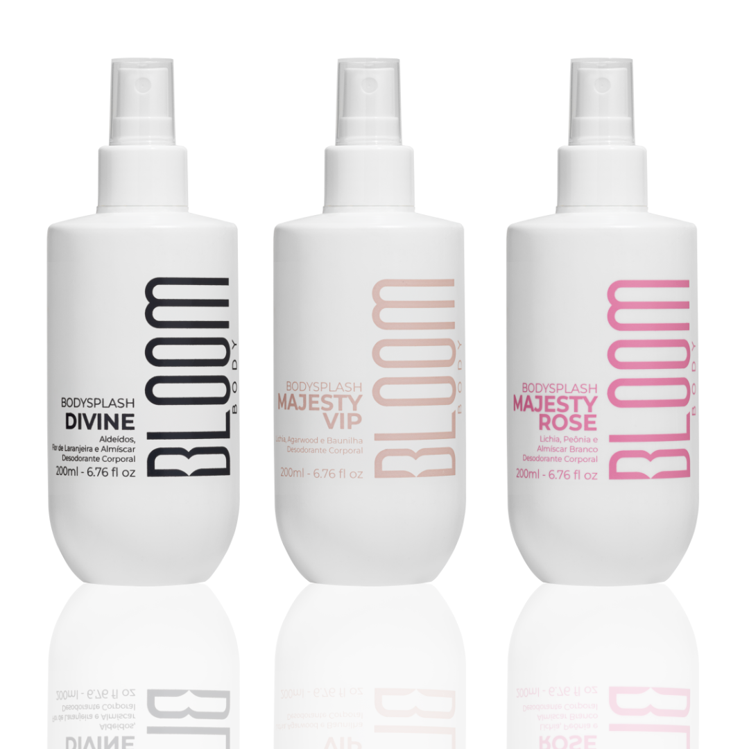 Kit 3 Body Splash Desodorante Colônia 200ml - Divine, Majesty Rose e Majesty Vip