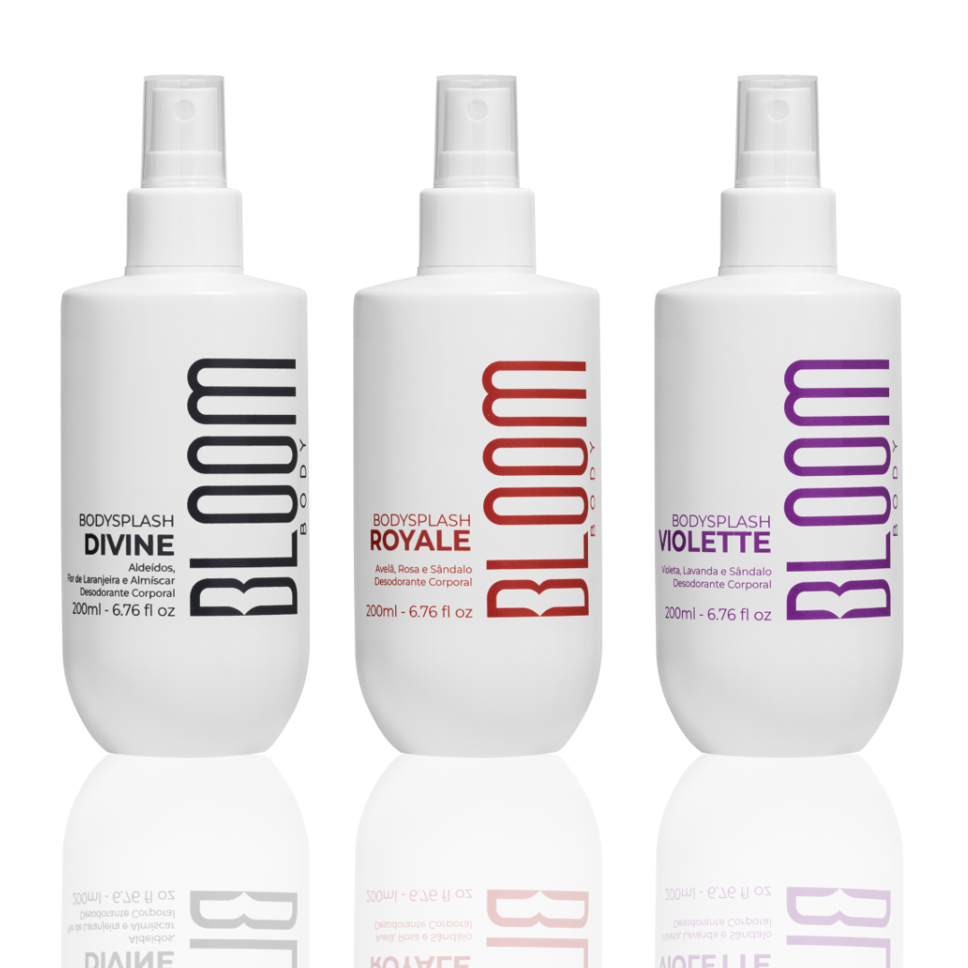Kit 3 Body Splash Desodorante Colônia 200ml - Divine, Royale e Violette