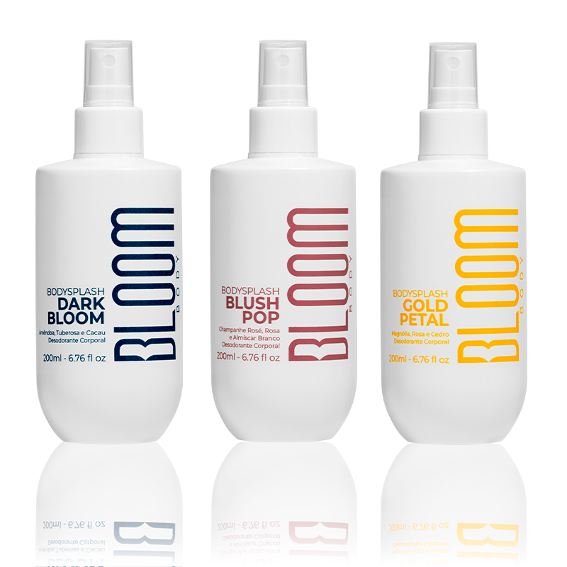 Kit 3 Body Splash Desodorante Colônia 200ml - Dark Bloom, Blush Pop e Gold Petals
