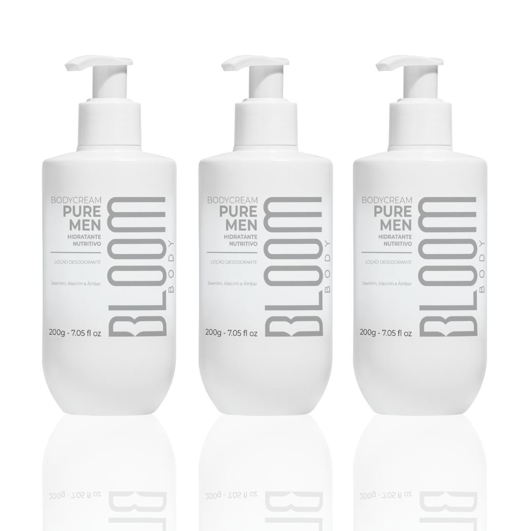 Kit 3 Pure Man Body Cream - Desodorante Hidratante Masculino 200g
