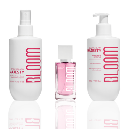 Kit Body Splash, Body Cream e Perfume Capilar Majesty